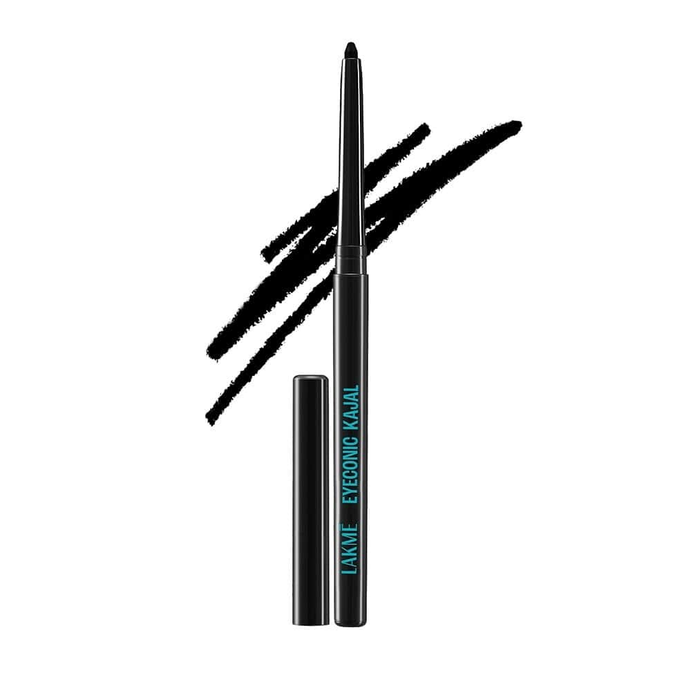 Lakme Eyeconic Black Kajal, Matte Kohl Liner In A Twist Up Pencil, Waterproof, Smudgeproof & Long Lasting Eye Makeup, 0.35g
