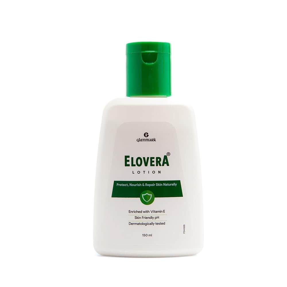Elovera Lotion With Aloe Vera & Vitamin E, Intense Moisturising Formula, Hydrates, Lightens Blemishes And Makes Skin Soft And Healthy, Non-Greasy, 150 Ml