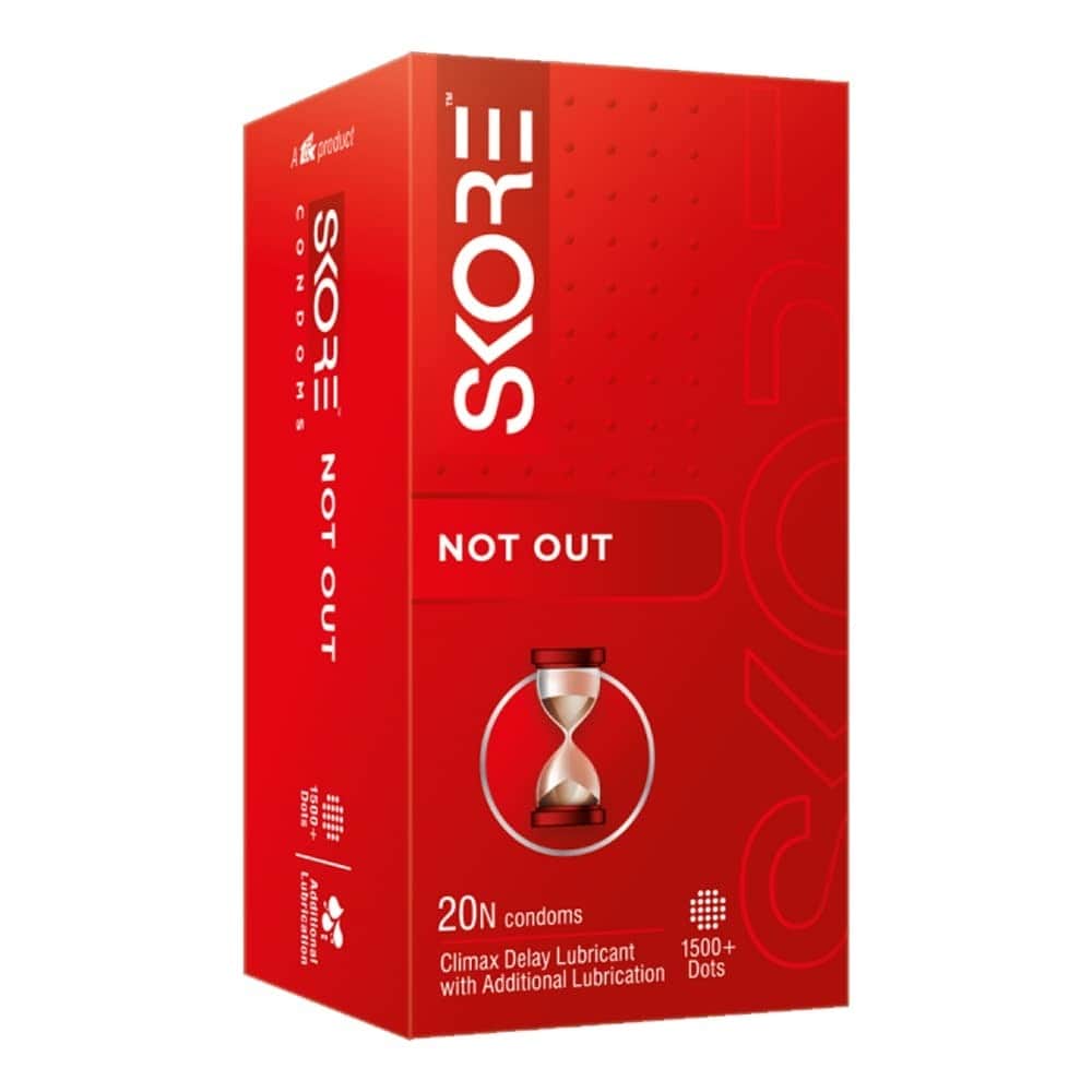 Skore Notout Climax Delay Dotted Condoms - Pack Of 20