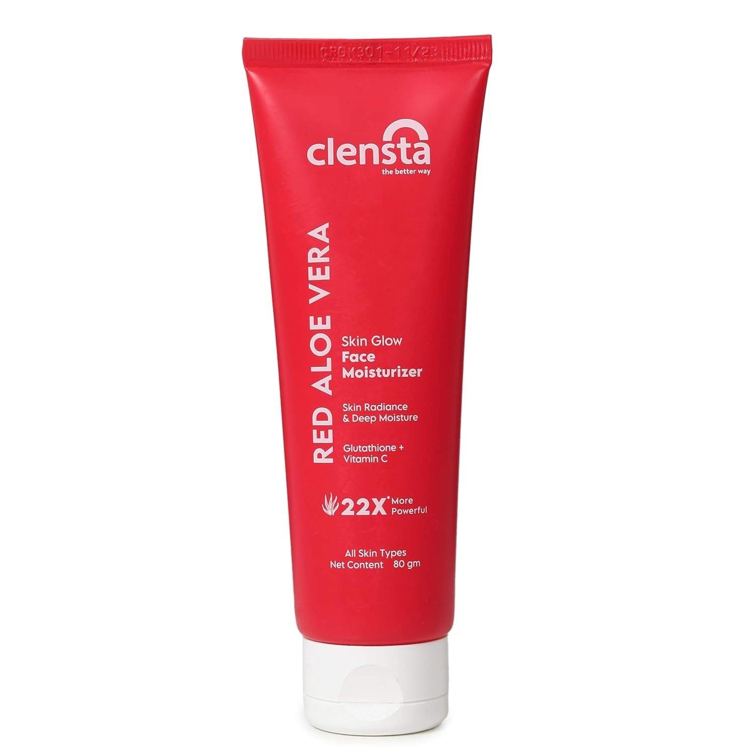 Clensta Red Aloe Vera Skin Glow Face Moisturizer With Red Aloe Vera & Vitamin C For Evens Skin Tone, Brightening & Glowing Skin For Men & Women 80 Gm