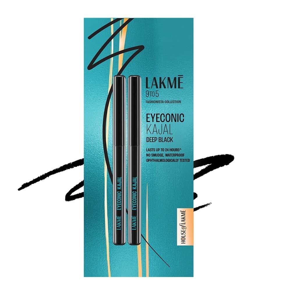 Lakme Eyeconic Black Kajal 0.35 G (combo Pack Of 2) Matte Kohl Liner In A Twist Up Pencil - Waterproof, Smudge Proof & Long Lasting Eye Makeup