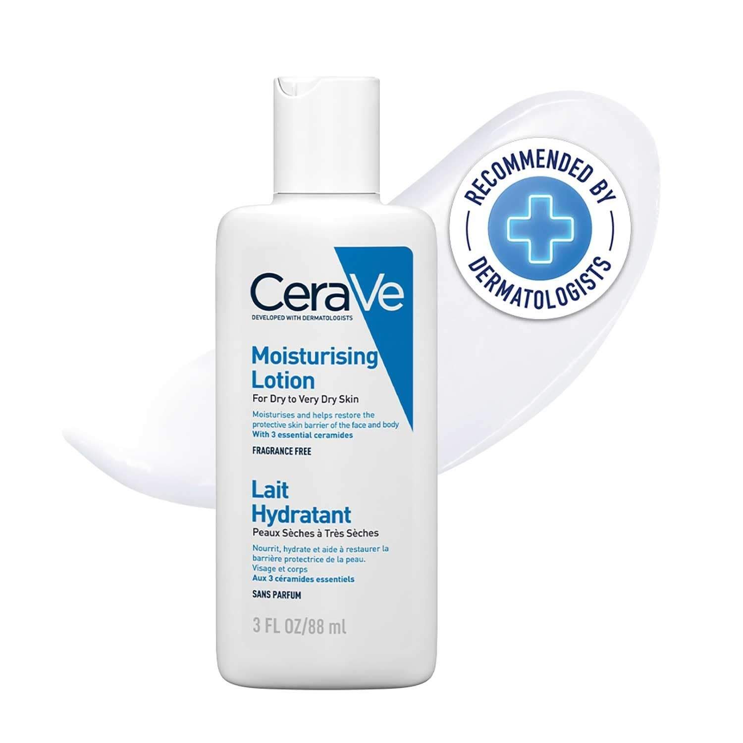 Cerave Moisturizing Lotion For Dry Skin (88ml) - Formulated With 3 Essential Ceramides And Hyaluronic Acid | Non-Comedogenic, Oil Free And Fragrance-Free Body Lotion