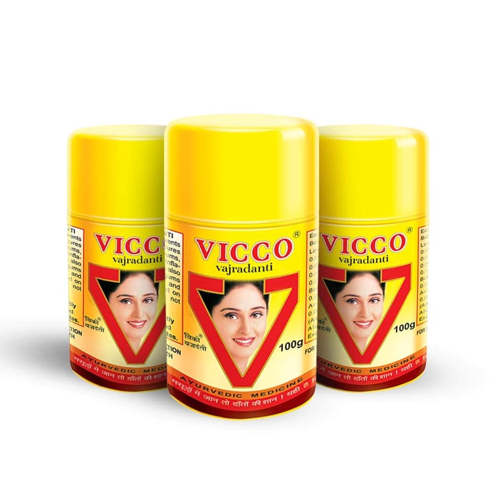 Vicco Vajradanti Powder For Strong And Healthy Teeth & Gums100 Gms (pack Of 3)