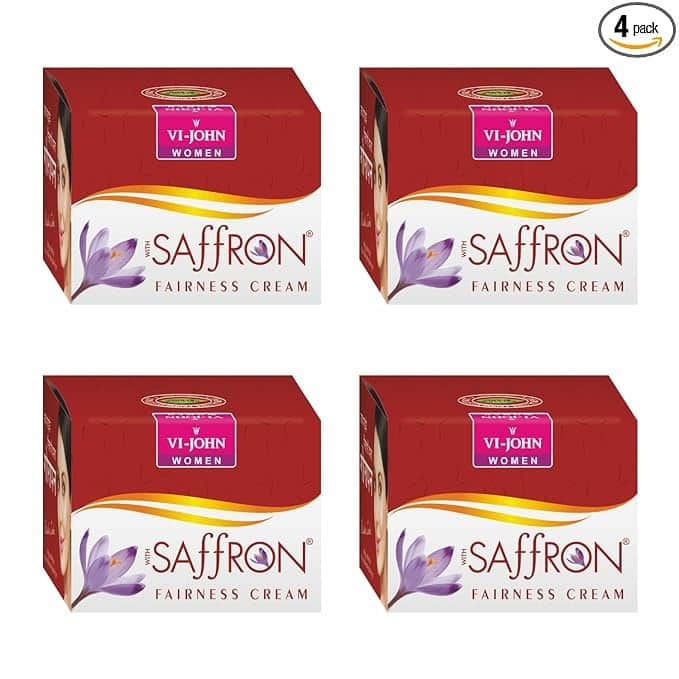Vi - John Advanced Saffron Fairness Cream For Uneven Skin Tone And Rejuvenate Skin | Chemical Free Face Cream For Radiant Glow And Dark Spots (all Type Skin) 50g, Pack Of 4