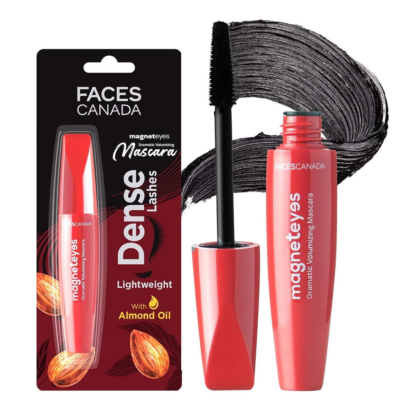 Faces Canada Magneteyes Dramatic Volumizing Mascara - Black, 9.5ml | Lightweight, Denser & Longer Lashes | Intense Black Finish