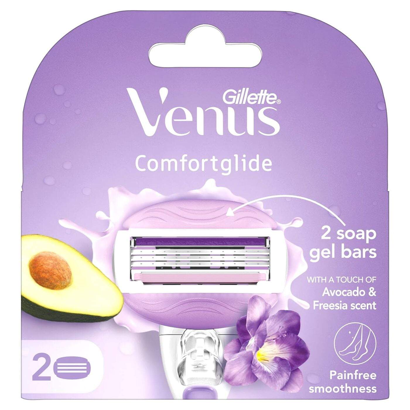 Gillette Venus Comfortglide Hair Removal Razor Blades / Refills / Cartridges | 2 Pcs | For Women