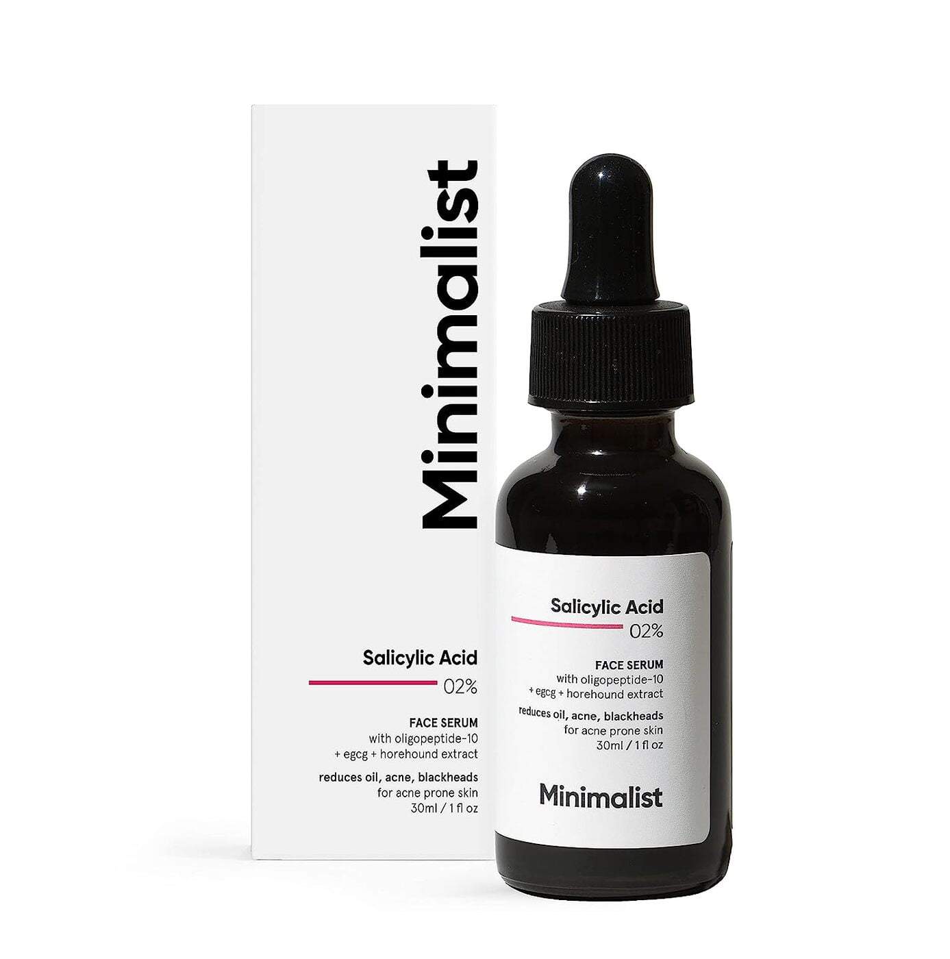 Minimalist 2% Salicylic Acid Serum For Acne, Blackheads & Open Pores | Reduces Excess Oil & Bumpy Texture | Bha Based Exfoliant For Acne Prone Or Oily Skin | 30ml