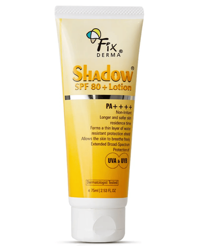 Fixderma 0.5% Vitamin E, Shadow Sunscreen Lotion Spf 80+ | Protection Against Uva And Uvb Rays