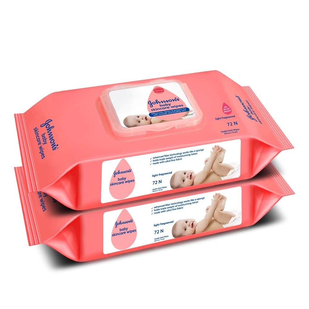Johnson's Baby Wipes With Lid Combo Pack, 2 X 72s (144 Wipes)