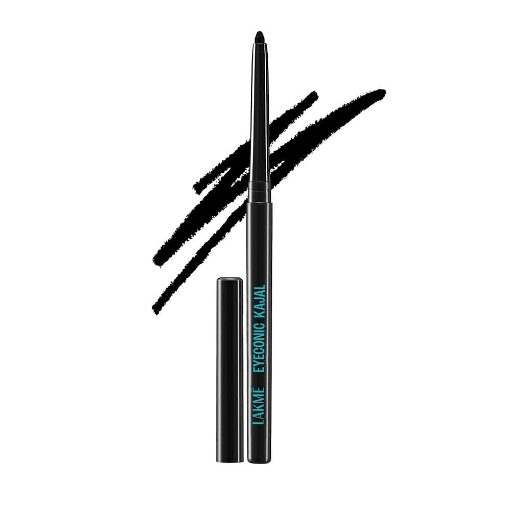 Lakme Eyeconic Black Kajal, Matte Kohl Liner In A Twist Up Pencil, Waterproof, Smudgeproof & Long Lasting Eye Makeup, 0.35g