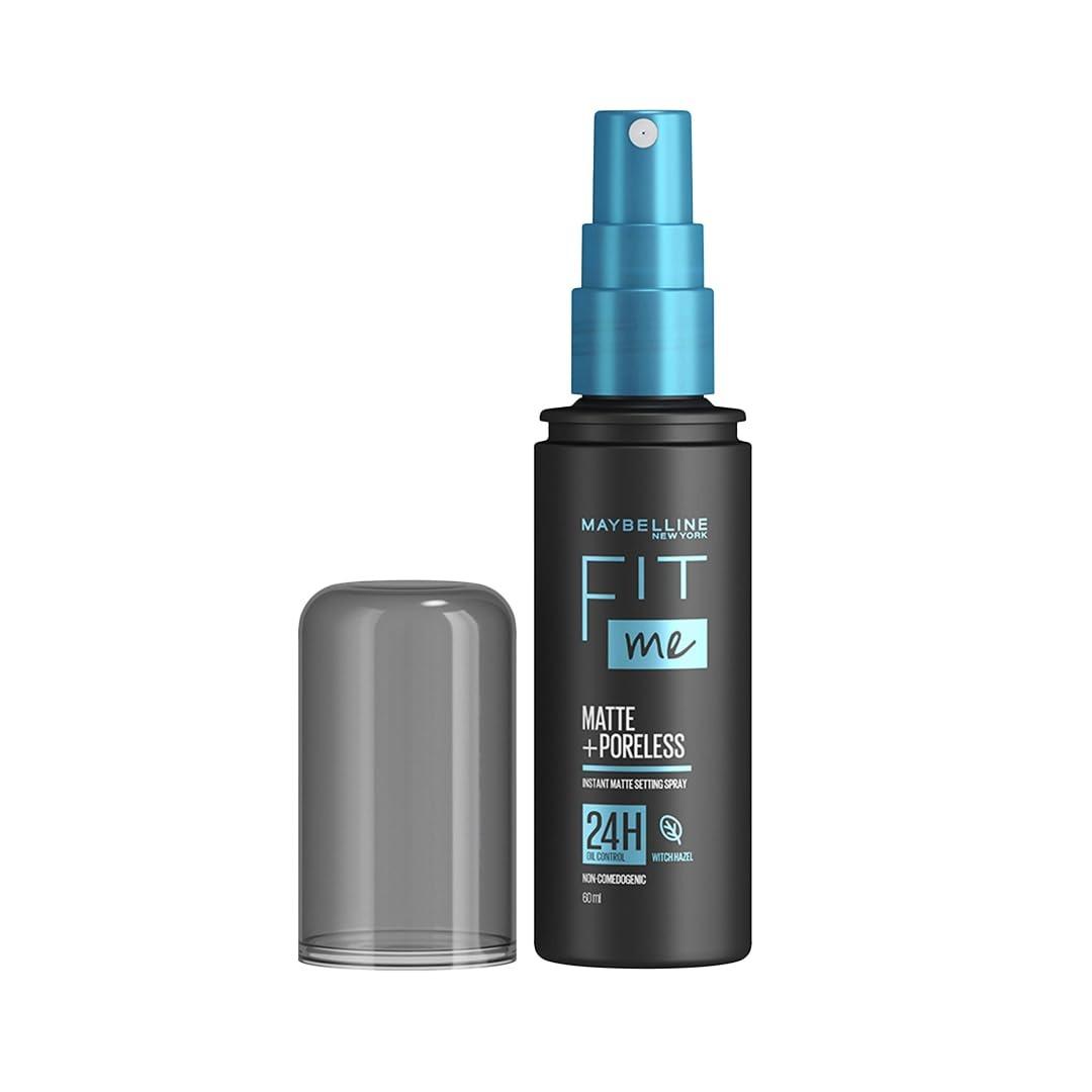 Maybelline New York Setting Spray, Transfer-Proof, 24h Oil-Control Formula With Witch Hazel, Fit Me Matte + Poreless, 60 Ml