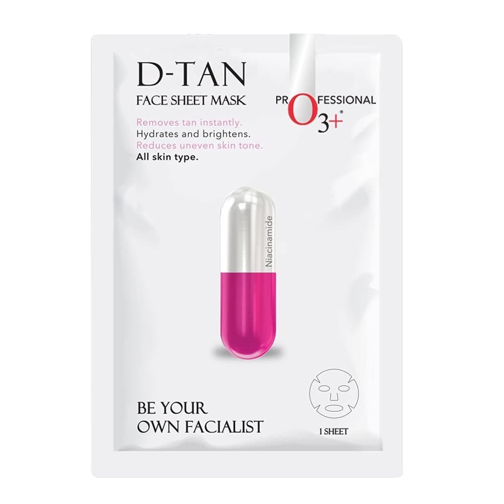 O3+ Facialist Dtan Face Sheet Mask With Niacinamide Reduced Dark Spots, Acne Scars, And Discoloration While Giving Ultimate Brightening (30g)