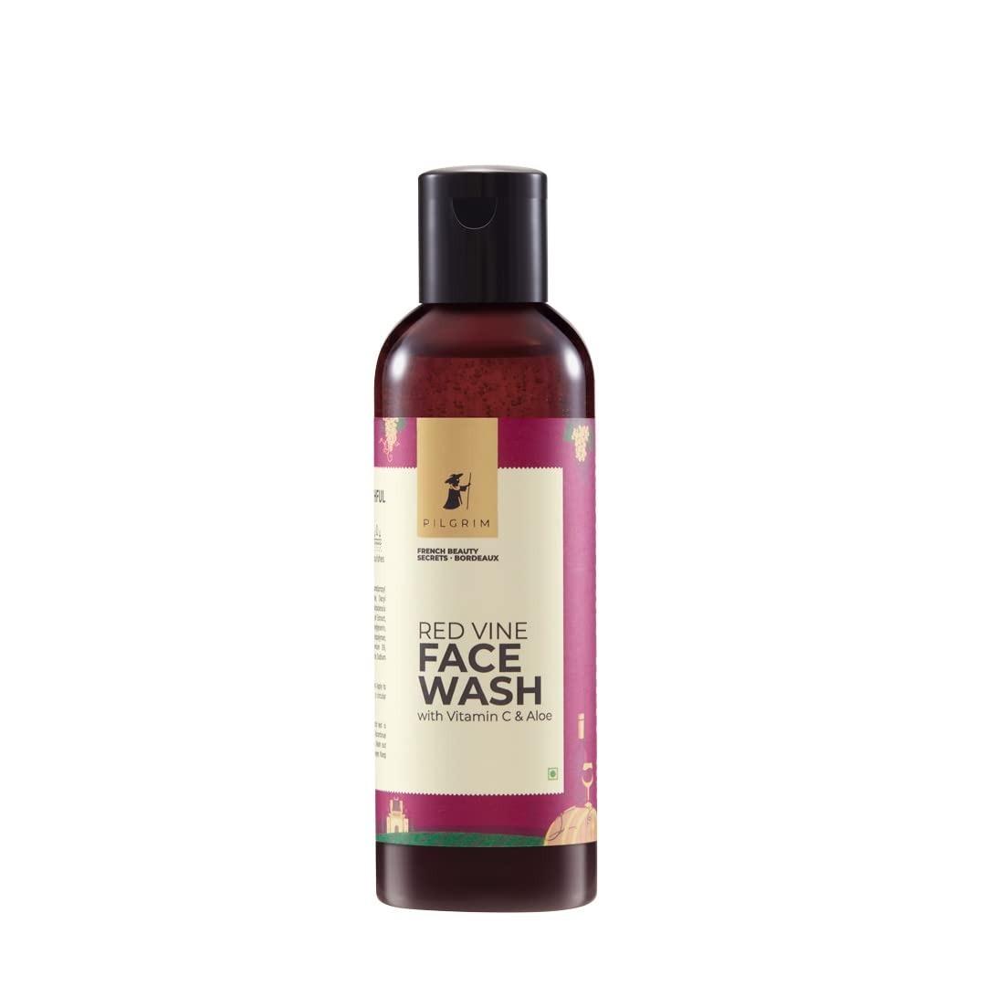 Pilgrim French Red Vine Face Wash With Vitamin C & Goodness Of Aloe For Anti Ageing & Dark Spots |face Wash For Dry Skin | Face Cleanser For Dry Skin | Men And Women|100ml