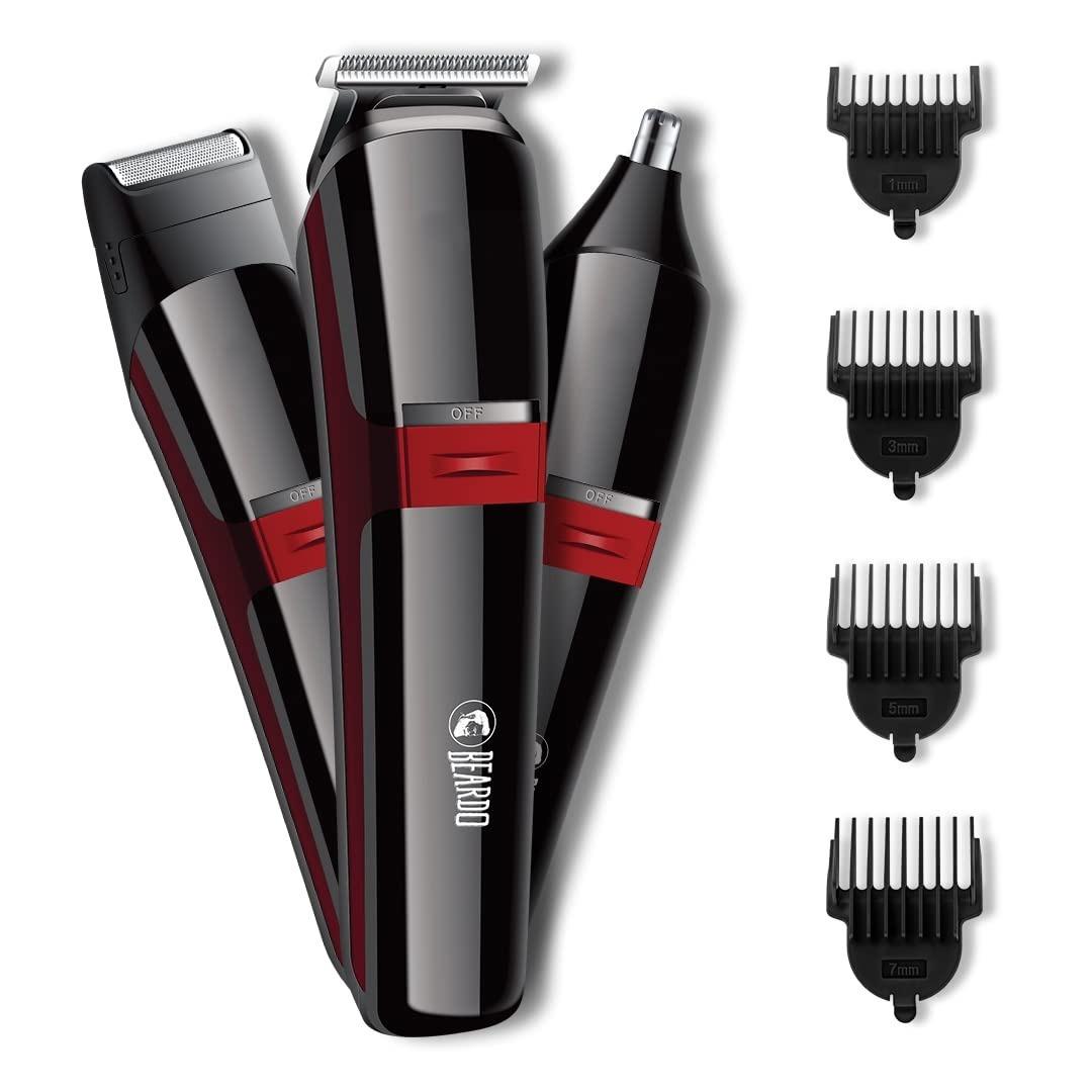 Beardo Ape-X 3-In-1 Multipurpose Trimmer For Men | Grooming Kit :- Trimmer, Shaver, Ear & Nose Trimmer | Stainless Steel Self-Sharpening Blades | Usb Charge