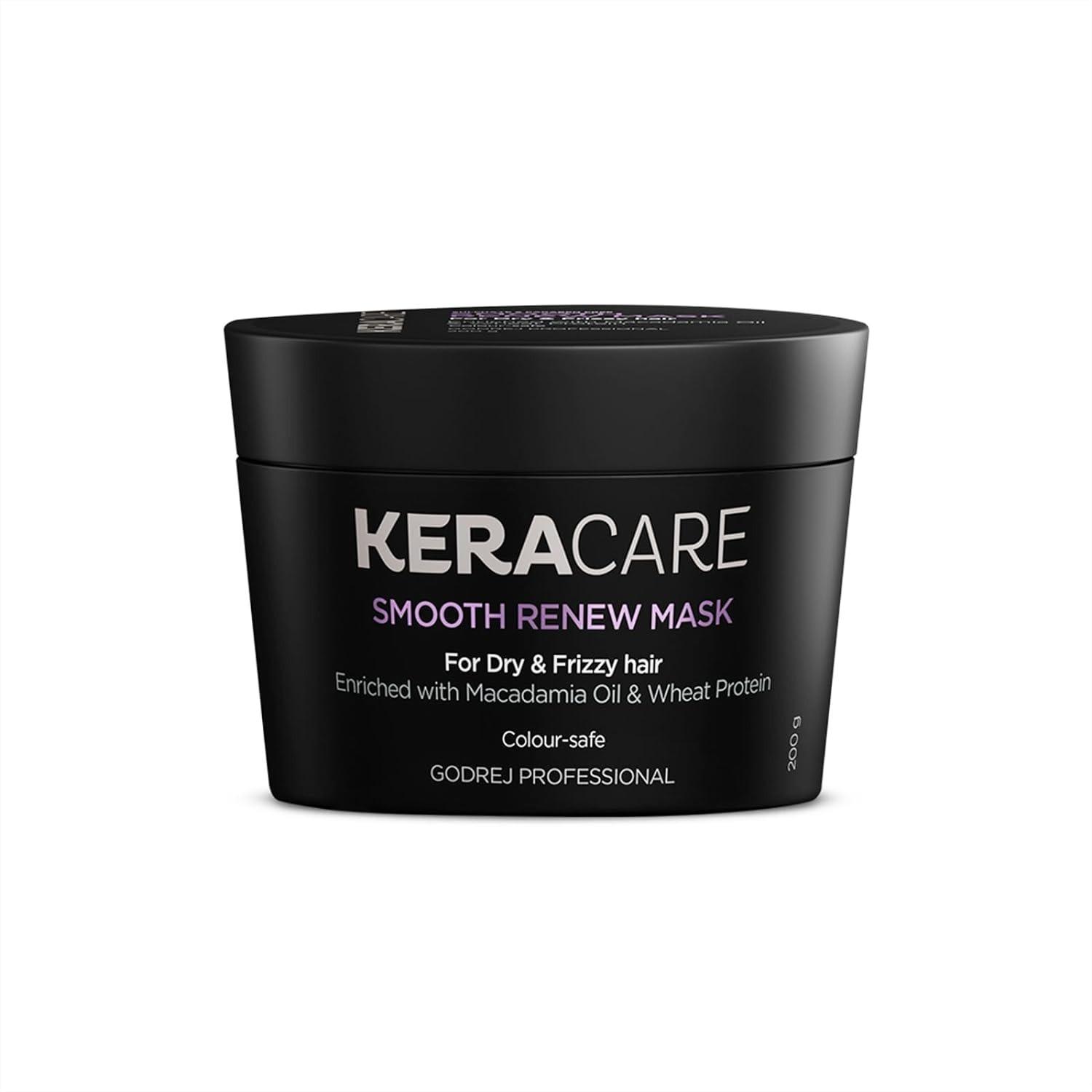 Godrej Professional Keracare Smooth Renew Mask (200g) | Manages Dryness And Frizz | Enriched With Macadamia Oil & Hydrolyzed Wheat Protein