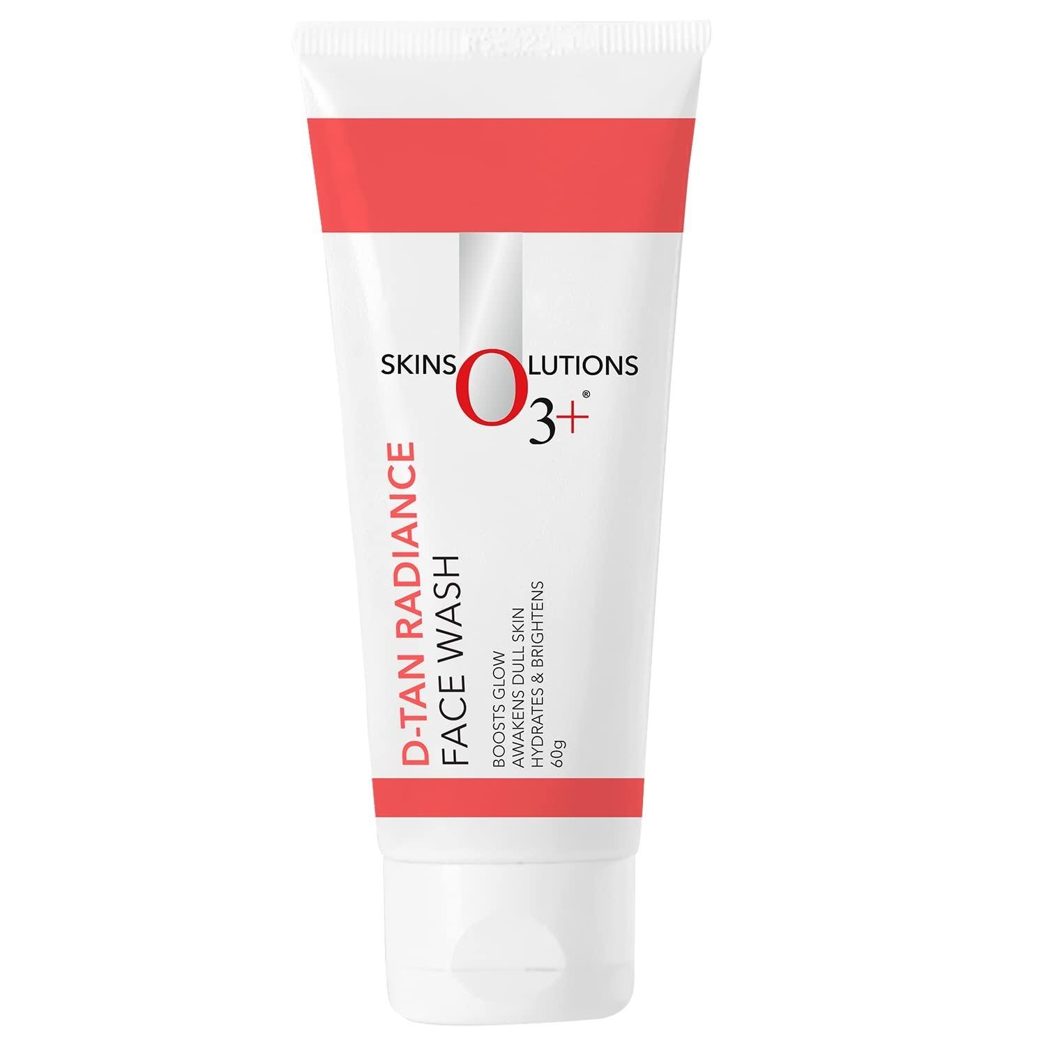 O3+ D-Tan Radiance Face Wash With Vitamin C Glowing Skin And Deep Cleanses And Unifies Skin Tone 60ml | Detan Face Wash For Tan Removal