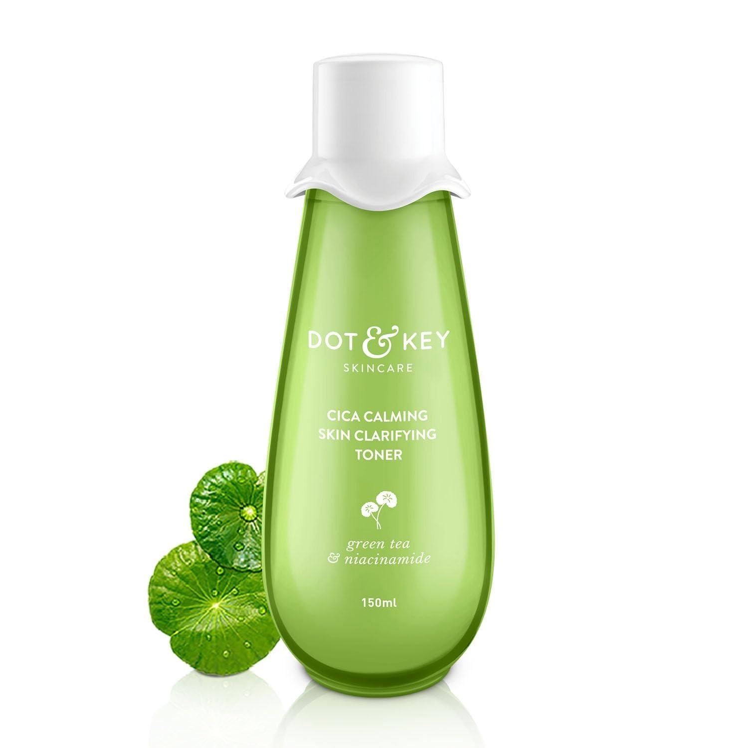Dot & Key Cica Calming Skin Clarifying Toner With Green Tea & Niacinamide | Toner For Acne Prone Skin | Niacinamide Toner For Acne, Oily & Sensitive Skin | Fades Acne Scars & Dark Spots | 150ml