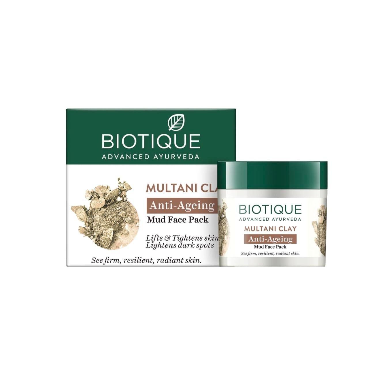 Biotique Multani Clay Anti Ageing Mud Face Pack For All Skin Types, 75gm