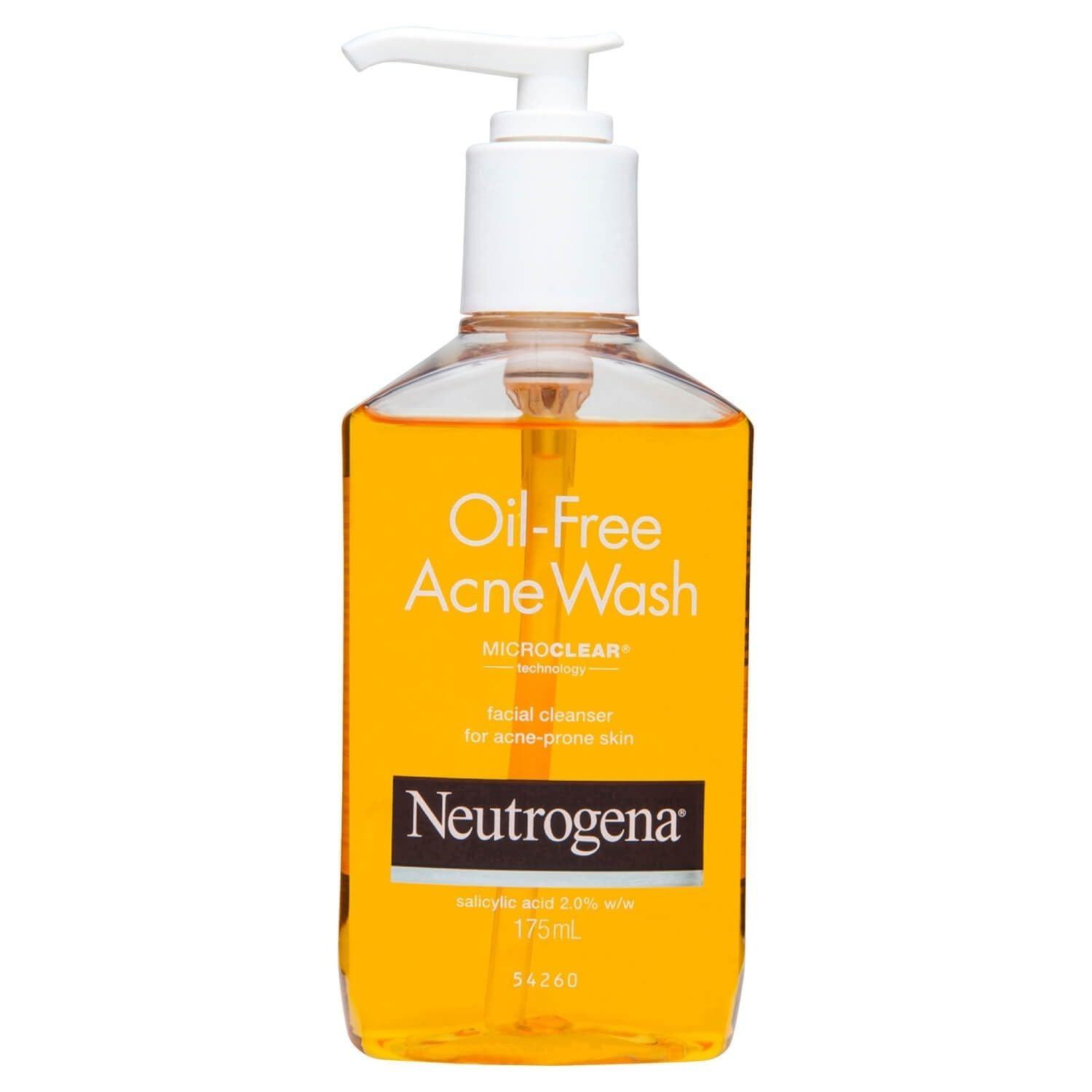 Neutrogena Oil Free Acne Wash | Deep Cleansing Face Wash With Salicylic Acid | Hydrating, Alcohol Free, Non Comedogenic & Dermatologically Tested | For Oily Acne Prone Skin | 175ml