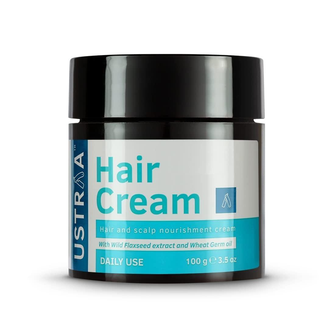 Ustraa Hair Cream For Men - For Daily Use With Light Hold- Style & Nourishment | Wheat Germ Oil | Wild Flax Seed Extracts | Moisturizes Hair | Non-Sticky, Sulphate & Paraben Free