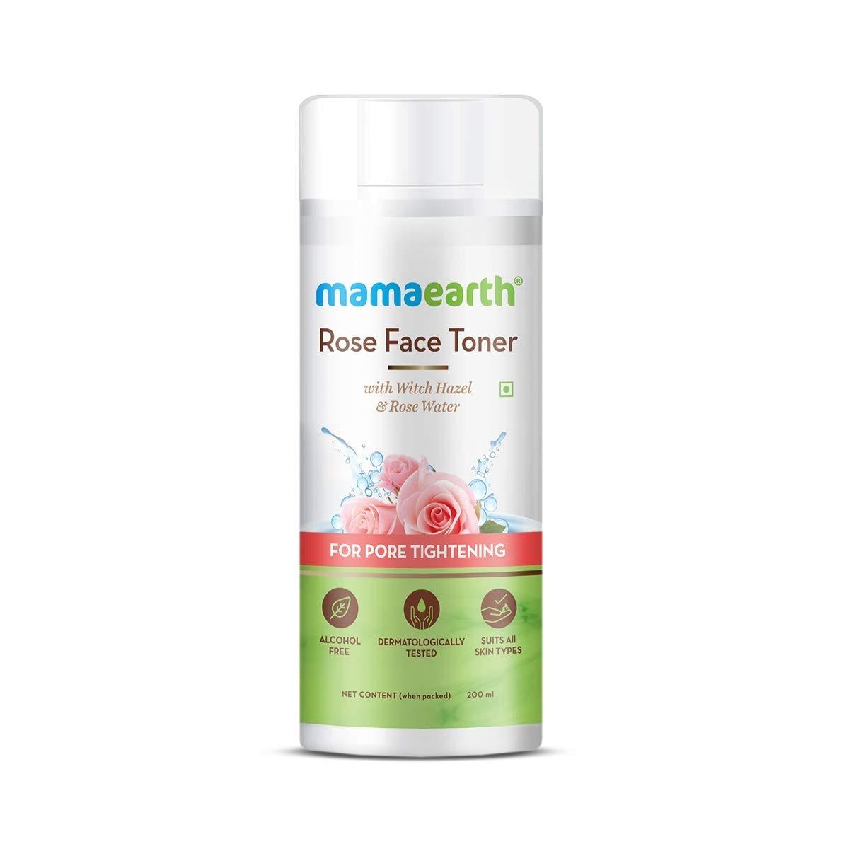 Mamaearth Rose Water Face Liquid Toner With Witch Hazel & Rose Water For Pore Tightening - 200ml