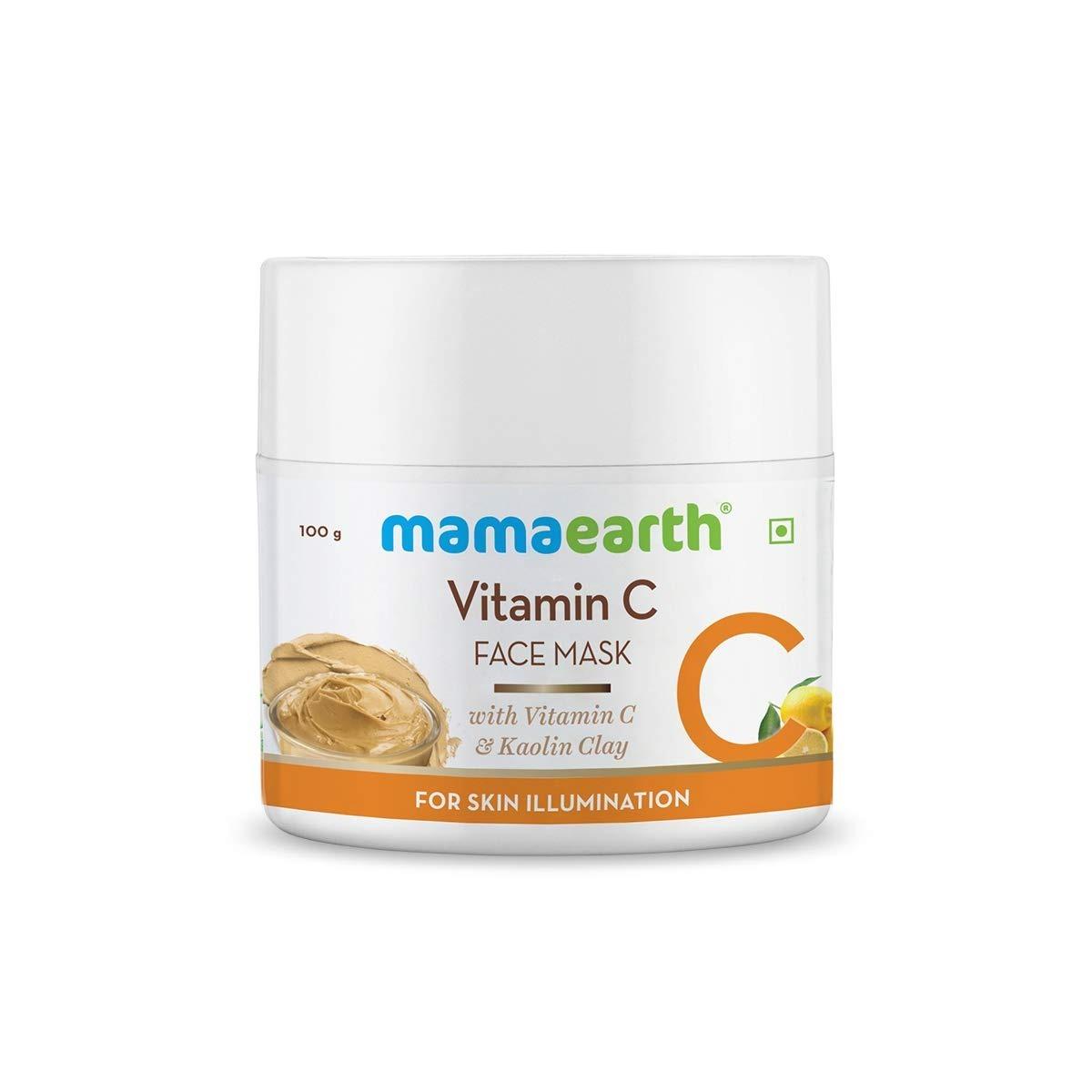 Mamaearth Vitamin C Face Mask With Vitamin C & Kaolin Clay For Skin Illumination - 100 G