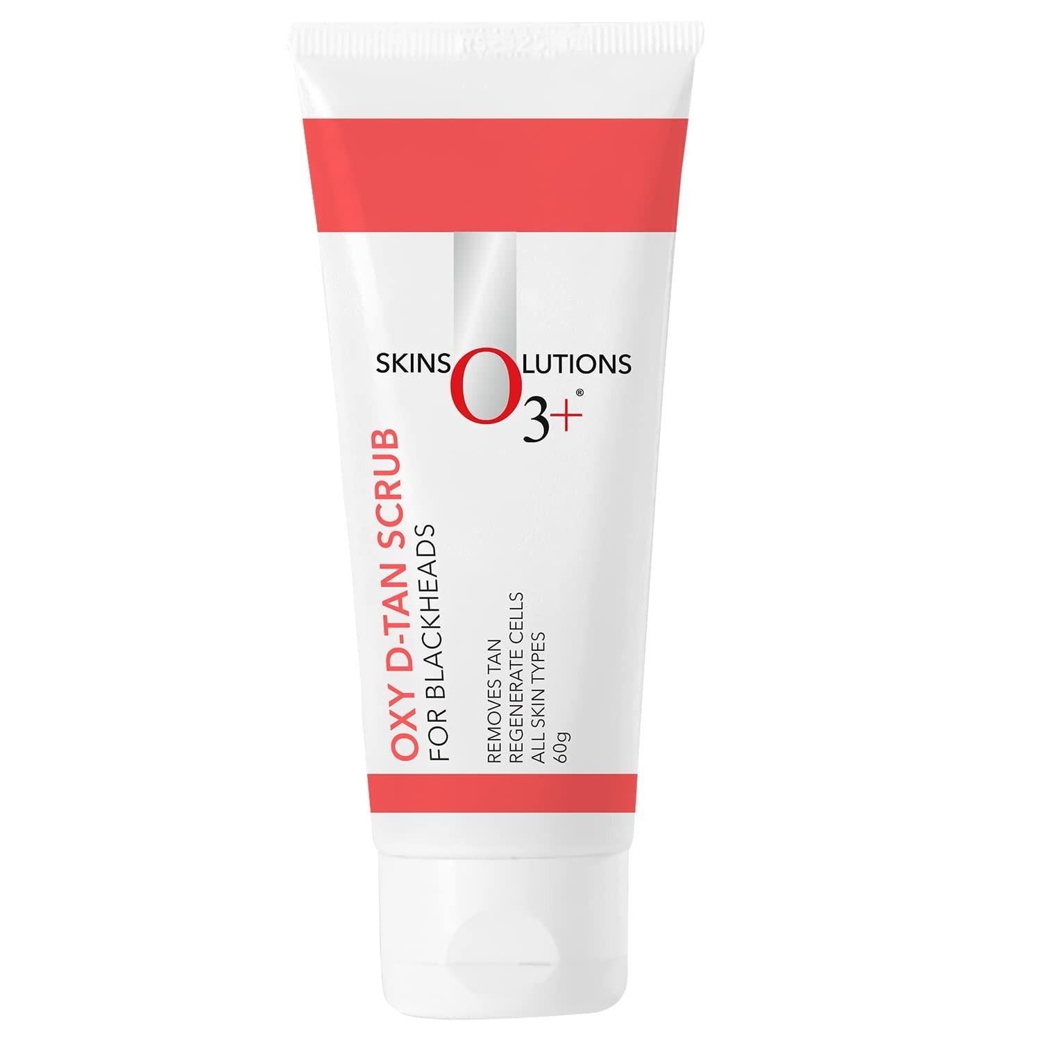 O3+ Oxy D-Tan Scrub 60g For Blackheads & Glowing Skin | Anti Acne, Blackhead Remover | Detan Scrub For Tan Removal