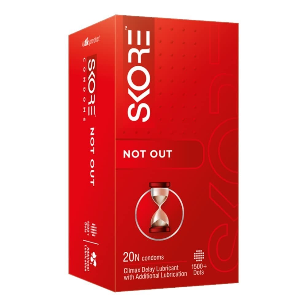 Skore Notout Climax Delay Dotted Condoms - Pack Of 20