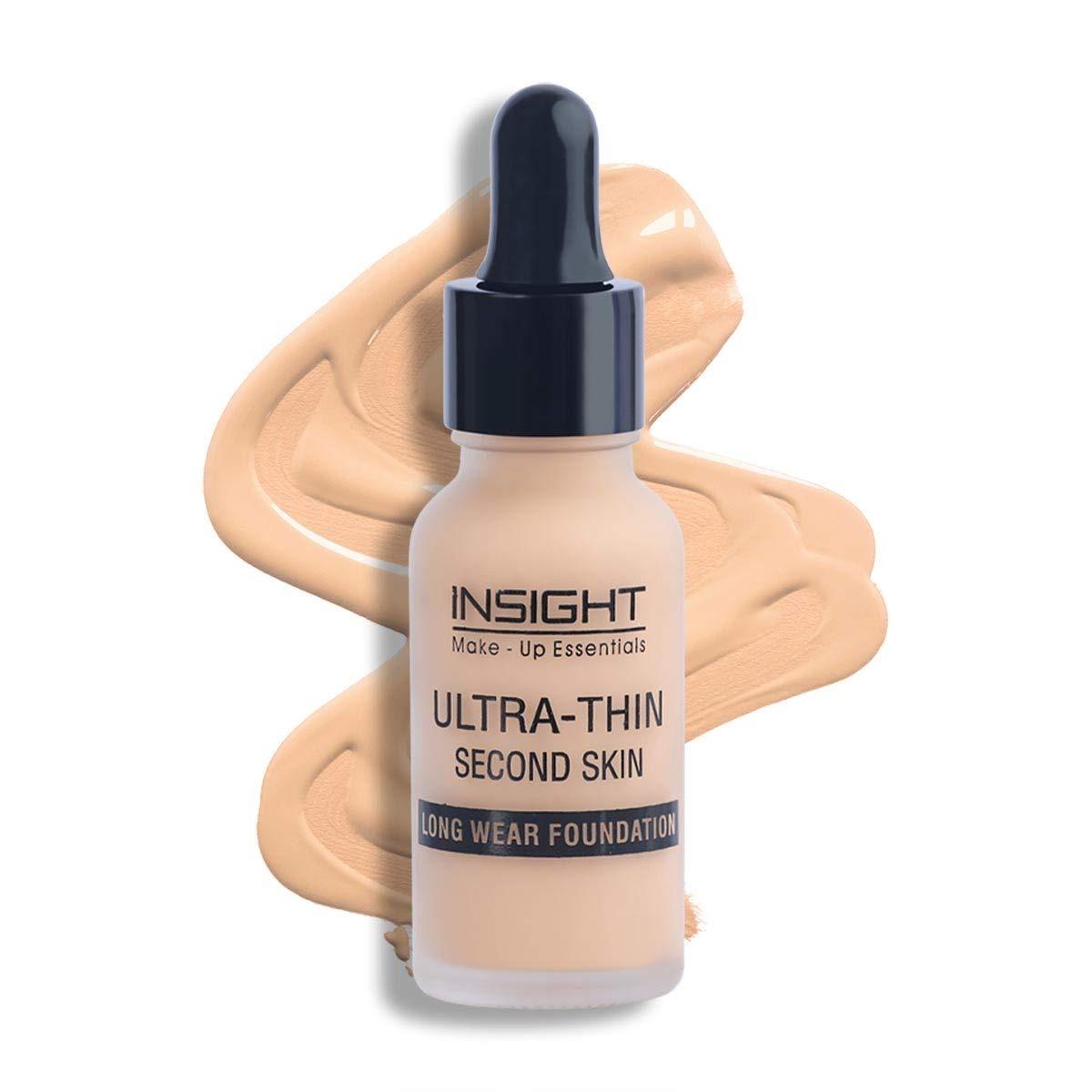 Insight Cosmetics Ultra-Thin Second Skin Long Wear Liquid Foundation | Waterproof Full Coverage Long Lasting | Light Oil Free Face Makeup| 20ml