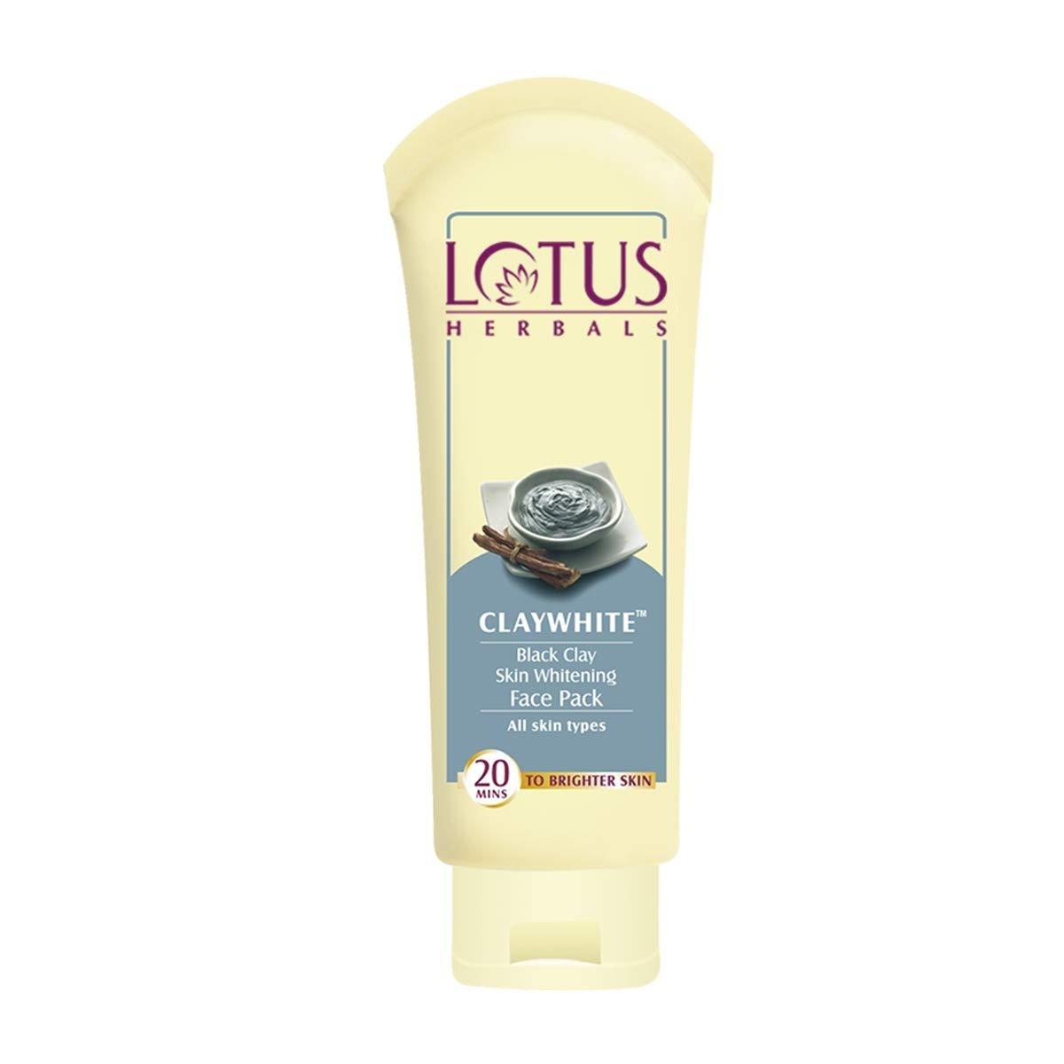 Lotus Herbals Claywhite Black Clay Face Pack | Detans Skin & Unclogs Pores