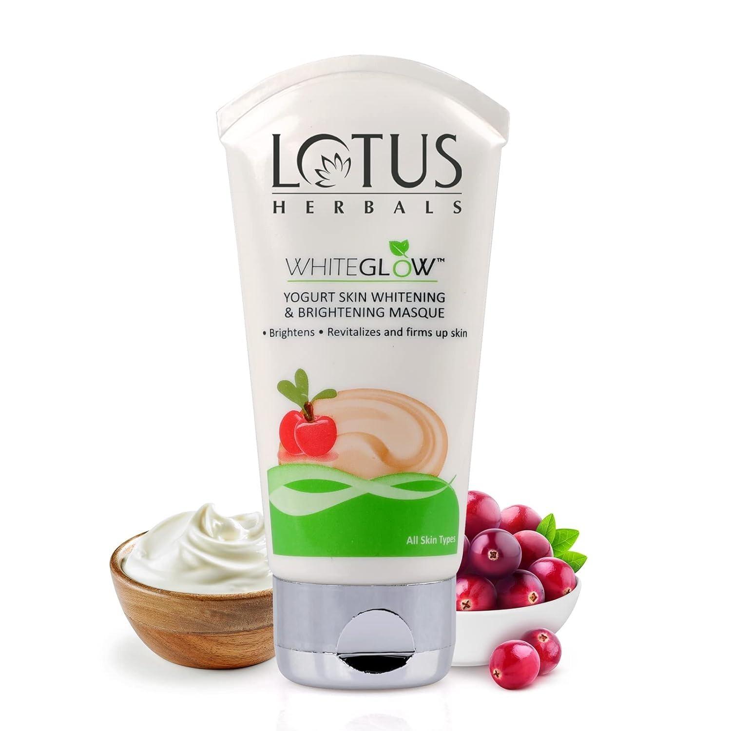 Lotus Herbals White Glow Yogurt Skin Whitening And Brightening Masque, 80g