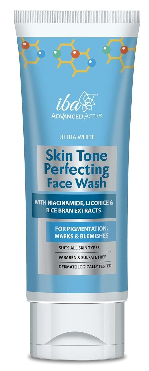 Iba Advanced Activs Ultra White Skin Tone Perfecting Face Wash L No Parabens & Sulfates L High Foam L For Lighter, Even Tone Skin | Halal Certified & Vegan - 100 Ml