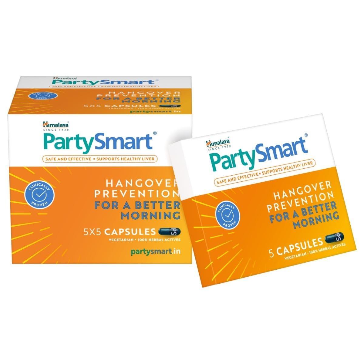 Himalaya Partysmart, 25 Capsules |prevents Hangover & Helps Support Liver. Herbal Solution, Safe, Effective & Clinically Proven