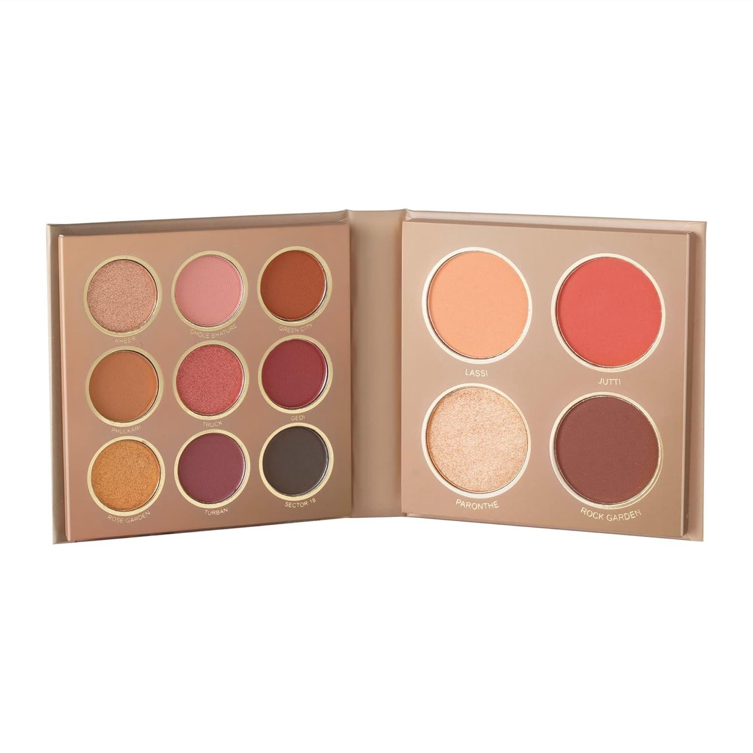 Mars The City Paradise Makeup Kit | Highly Pigmented And Blendable | 9 Eyeshadow Palette With 1 Highlighter, Blusher, Bronzer & Compact Powder Each (16.0 Gm) (03-Chandigarh)