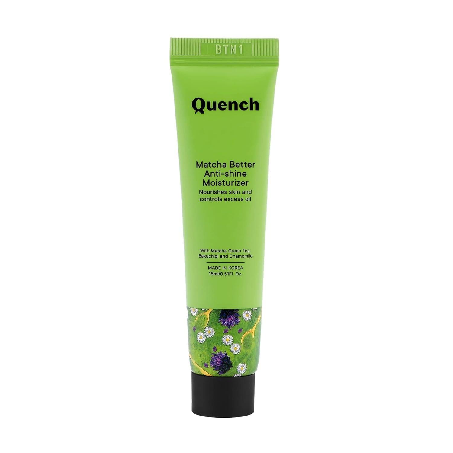 Quench Matcha Better Anti-Shine Moisturizer With Matcha Green Tea, Licorice Root & Cica | Skin-Rejuvenating Formula For Oil & Acne Control | Made In Korea (15ml)