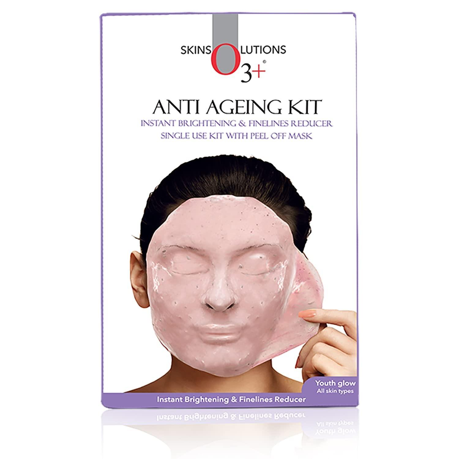 O3+ Anti Ageing Facial Kit Brightening & Finelines Reducer With Peel Off Mask 45gm