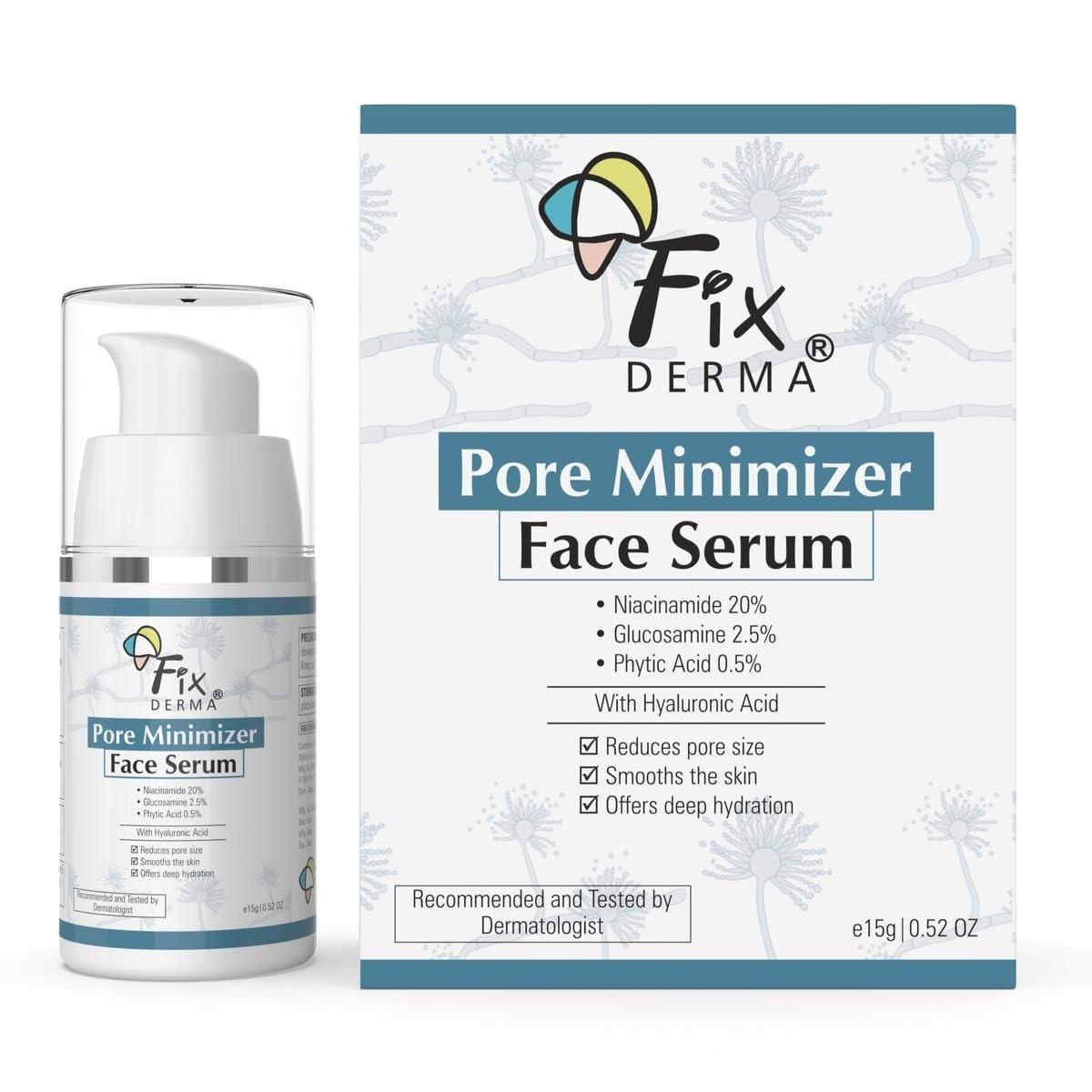 Fixderma 20% Niacinamide Serum For Face For Pore Minimizer With 2.5% Glucosamine & Hyaluronic Acid Serum | Open Pores Serum | Hydrating Serum | Face Serum For Men & Women