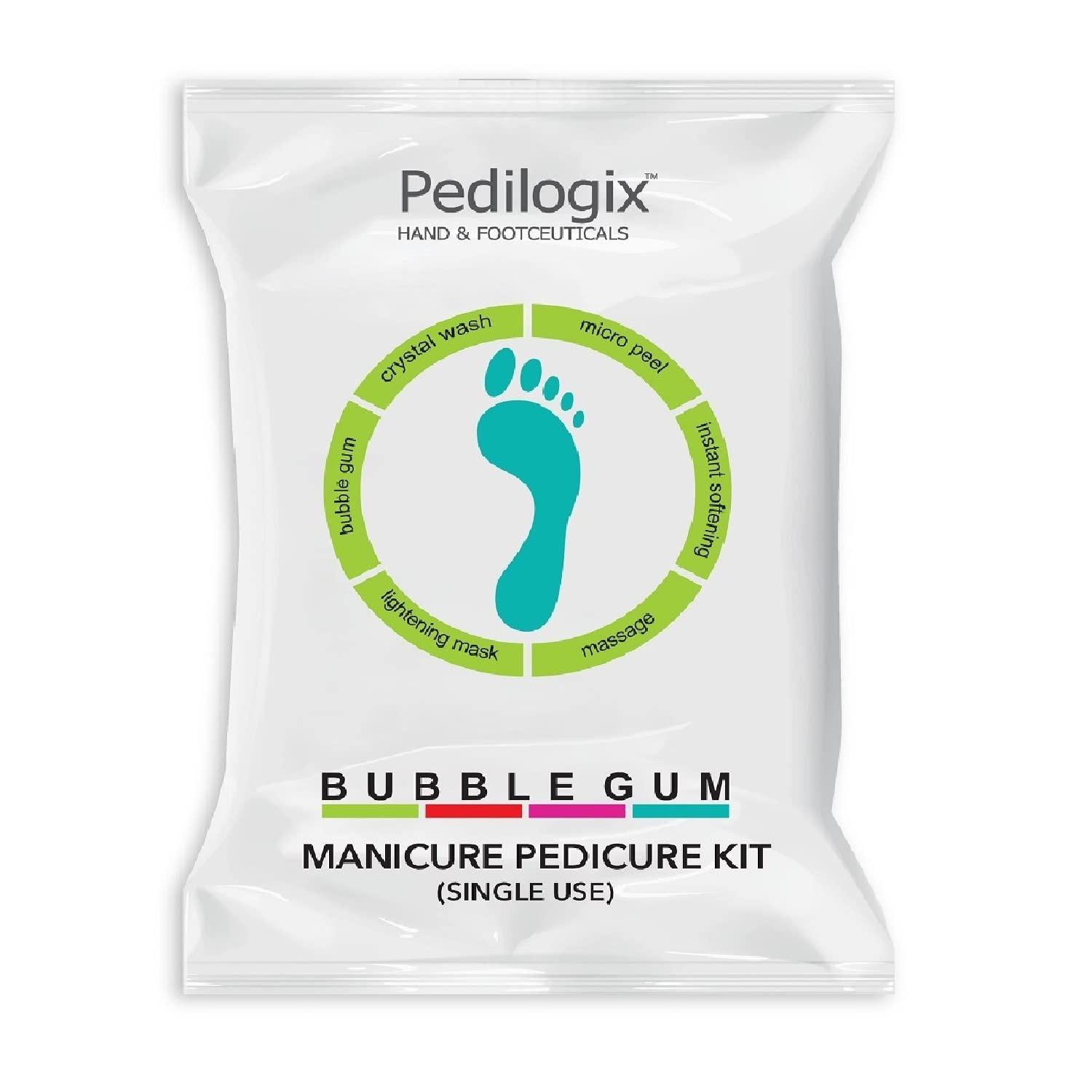 O3+ Pedilogix Bubble Gum Manicure Pedicure Kit For Reduces Stress And Soothes Tired Muscles (combo Of 6)