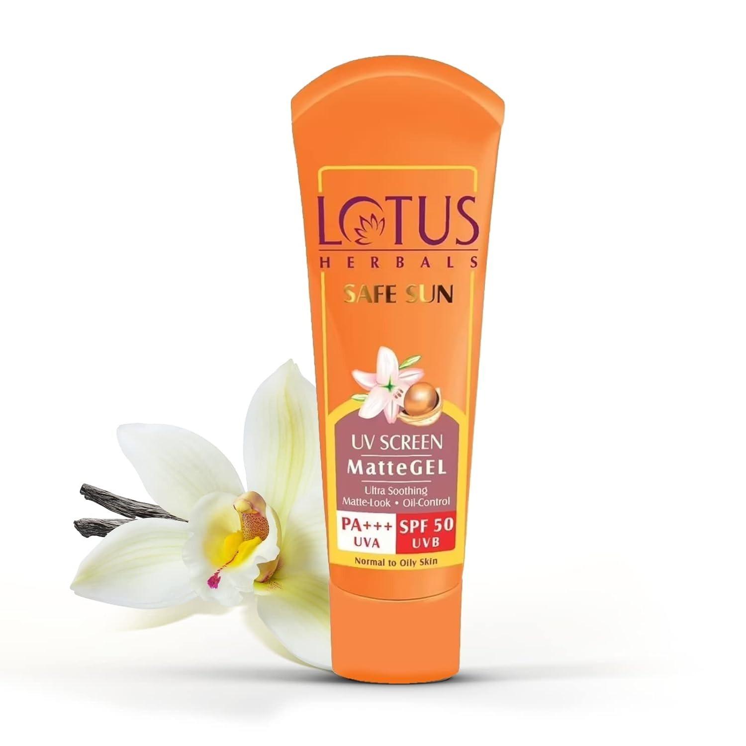 Lotus Herbals Safe Sun Invisible Matte Gel Sunscreen Spf 50 Pa+++ , For Men & Women, Non-Greasy, Suitable For Oily Skin
