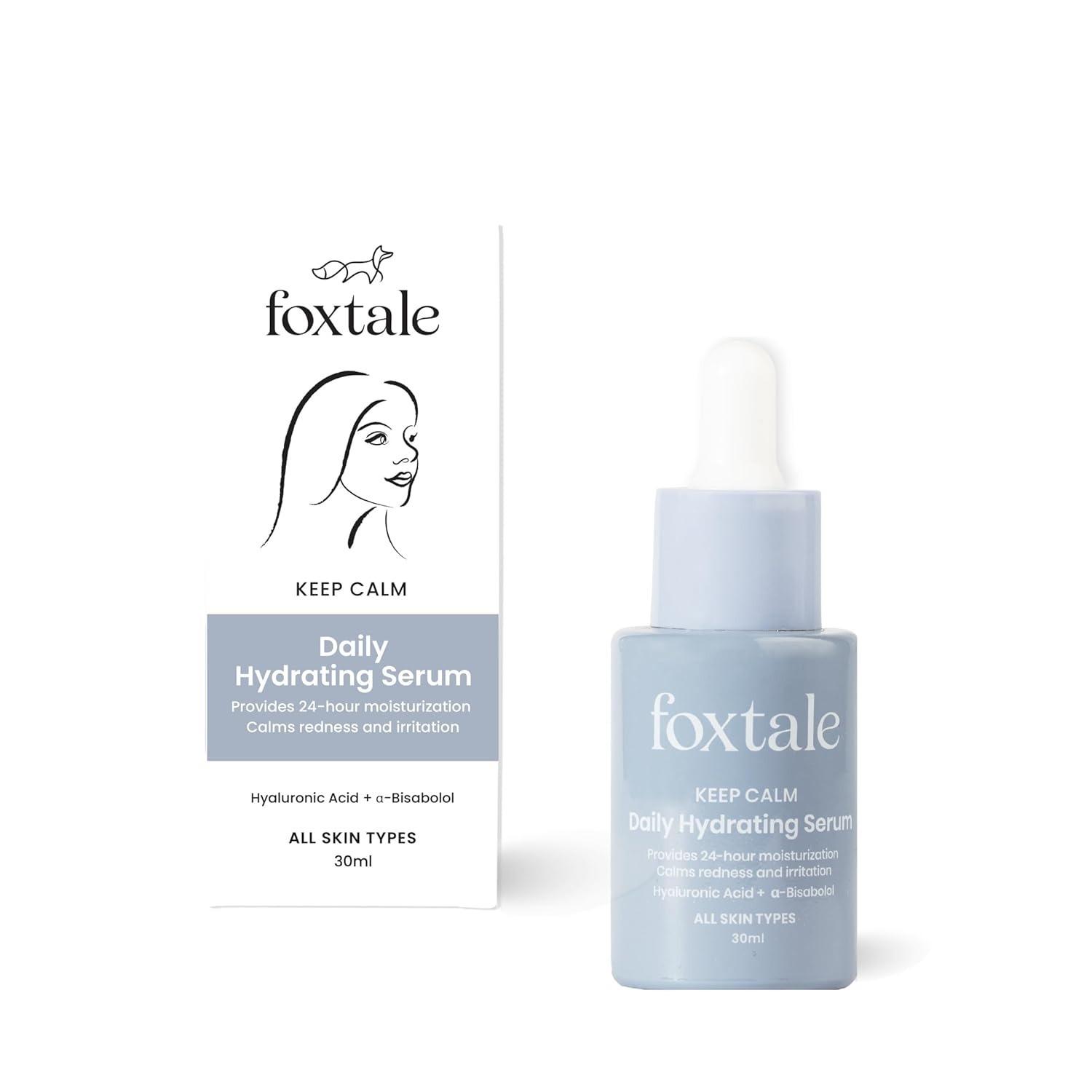 Foxtale Hyaluronic Acid Serum For Plump,glowing Skin With Vitamin B5,betaine|intense 24-Hour Hydration,brightening|reduction In Fine Lines&inflammation|for Dry,sensitive Skin|men&women - 30 Ml