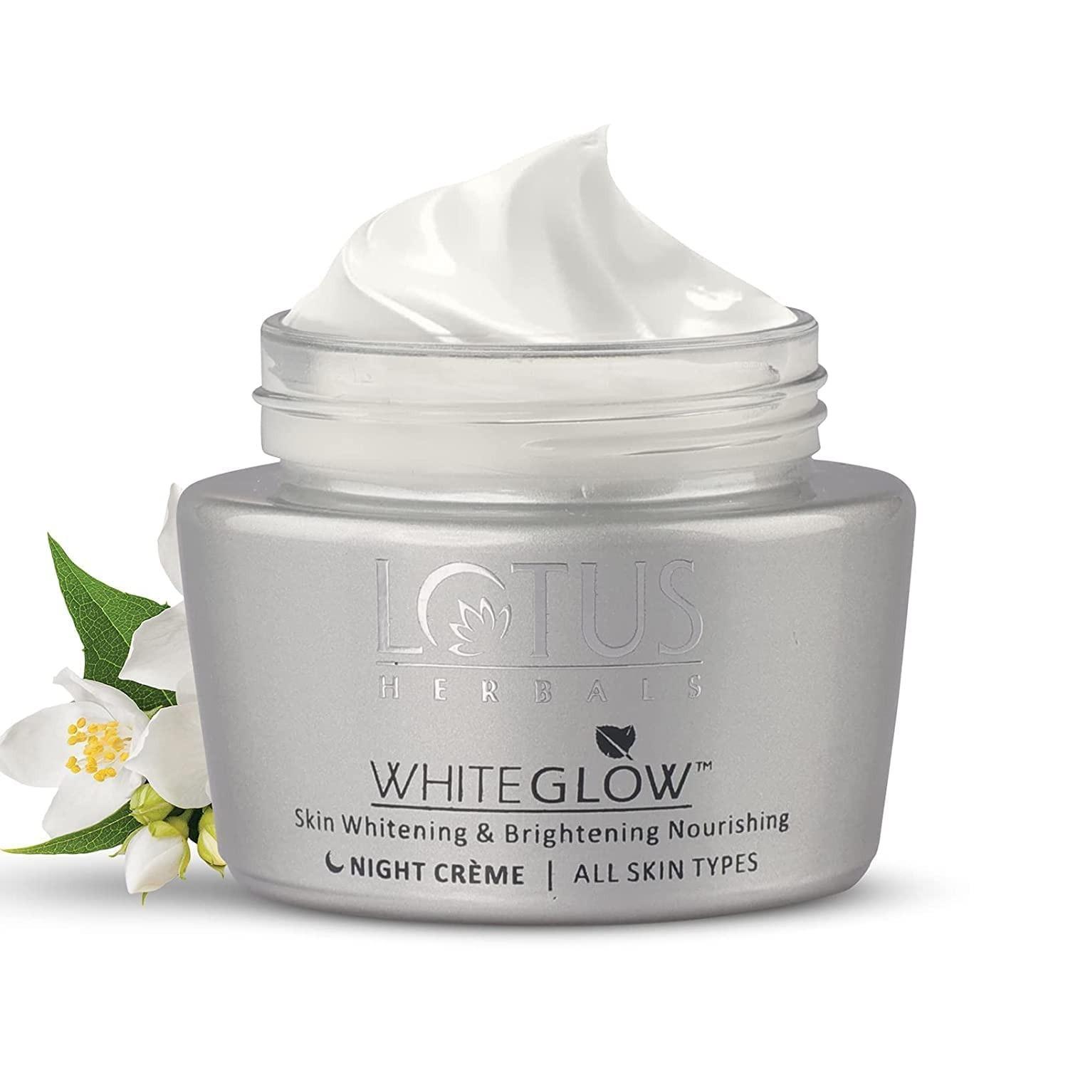 Lotus Herbals Cream, White Glow Skin Whitening And Brightening Nourishing Night Creme