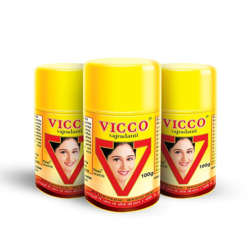 Vicco Vajradanti Powder For Strong And Healthy Teeth & Gums100 Gms (pack Of 3)