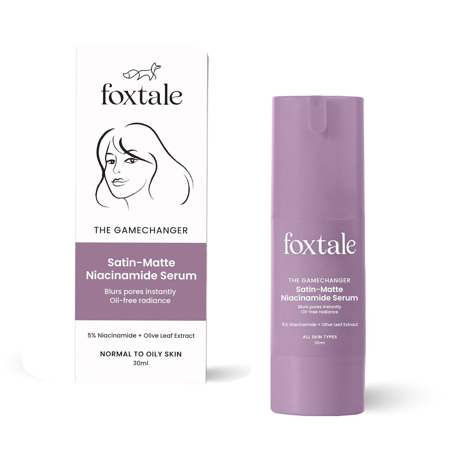 Foxtale 5% Niacinamide Face Serum | Fades Blemishes & Acne Marks | Reduce Dark Spots | Controls Oil And Brightens Skin | Lightweight & Non-Sticky | All Skin Types | Men & Women - 30ml