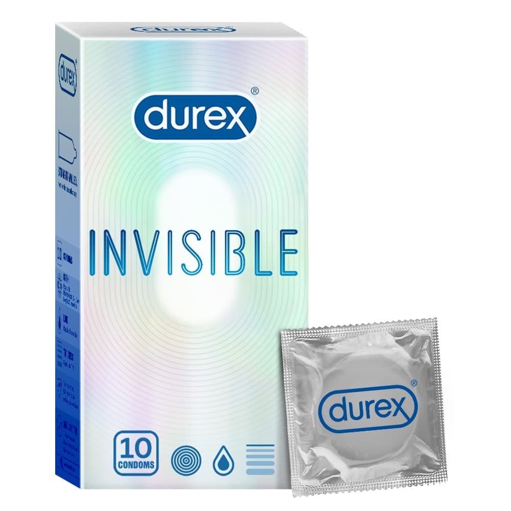 Durex Invisible Super Ultra Thin Condoms For Men - 10 Count