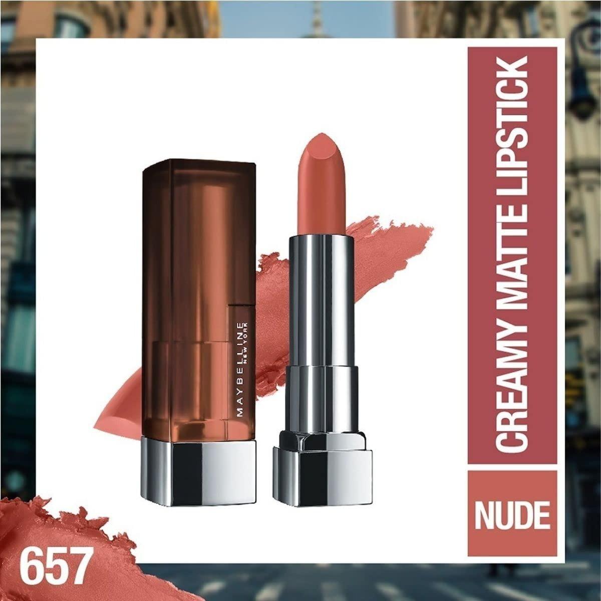 Maybelline New York Matte Lipstick, Intense Colour, Keeps Lips Moisturised, Color Sensational Creamy Matte Lipstick, 3.9g