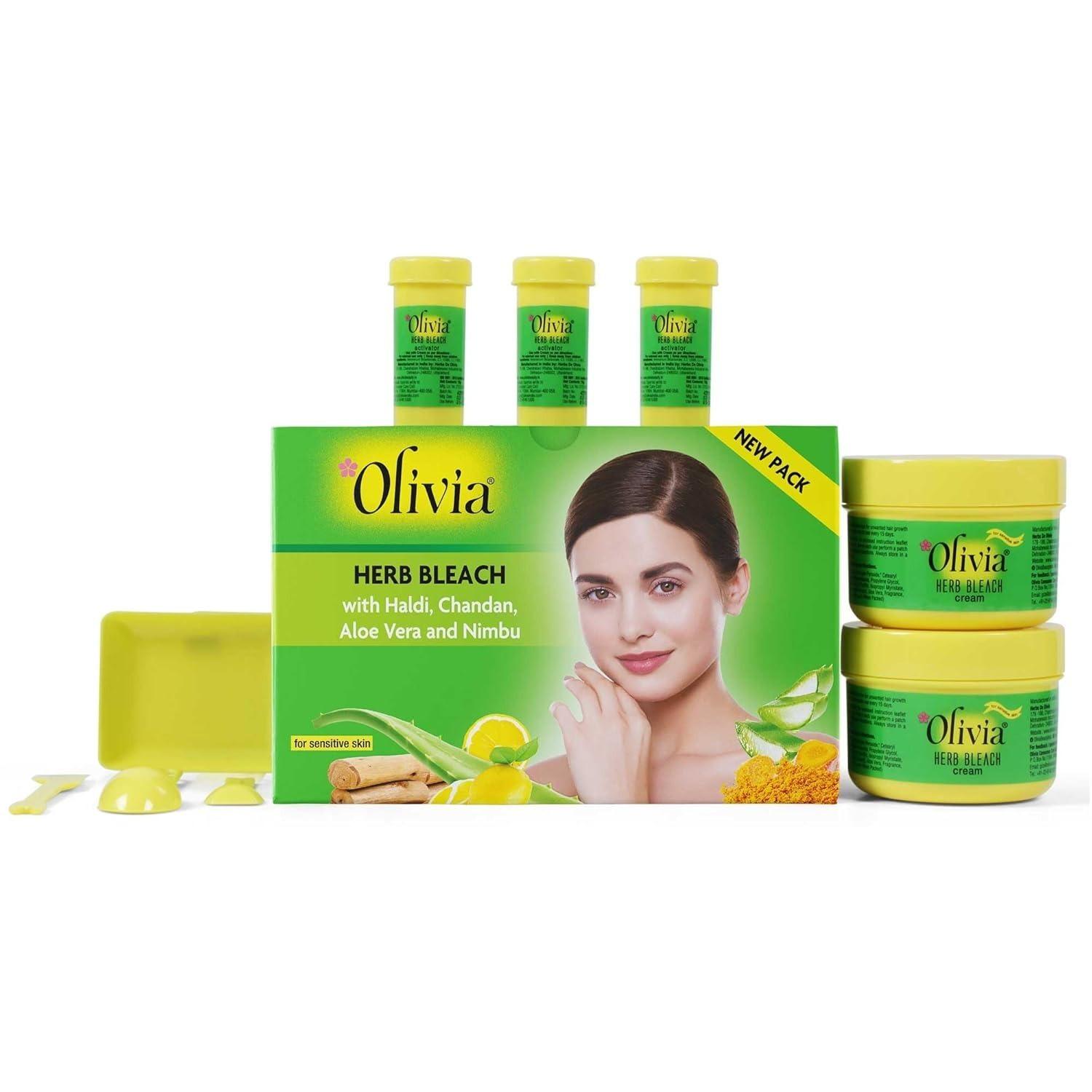 Olivia Professional Herb Bleach For Sensitive Skin With Haldi|chandan|aloe Vera|nimbu, 270 G