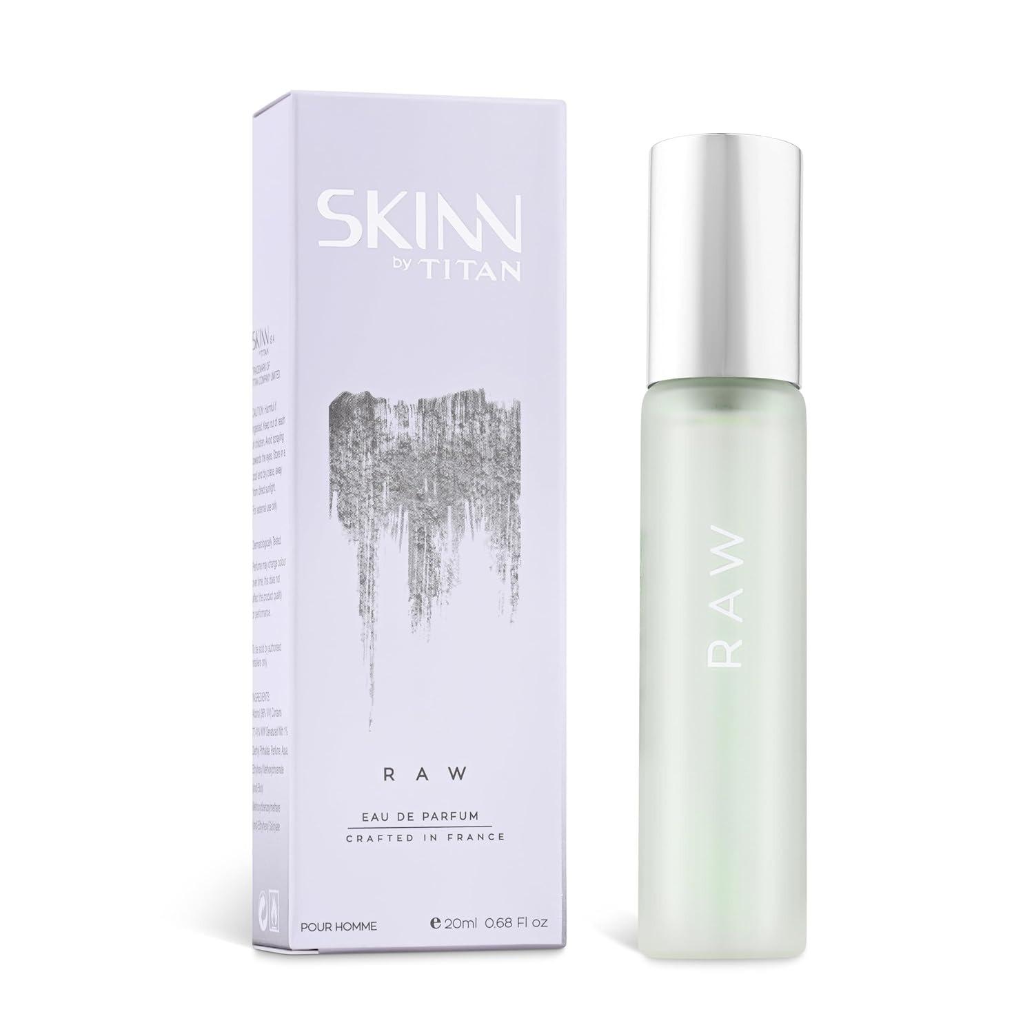 Skinn By Titan, Raw Long Lasting Edp For Men - 20 Ml | Perfume For Men | Eau De Parfum For Men | Men's Cologne | Premium Fragrance | Grooming Essentials