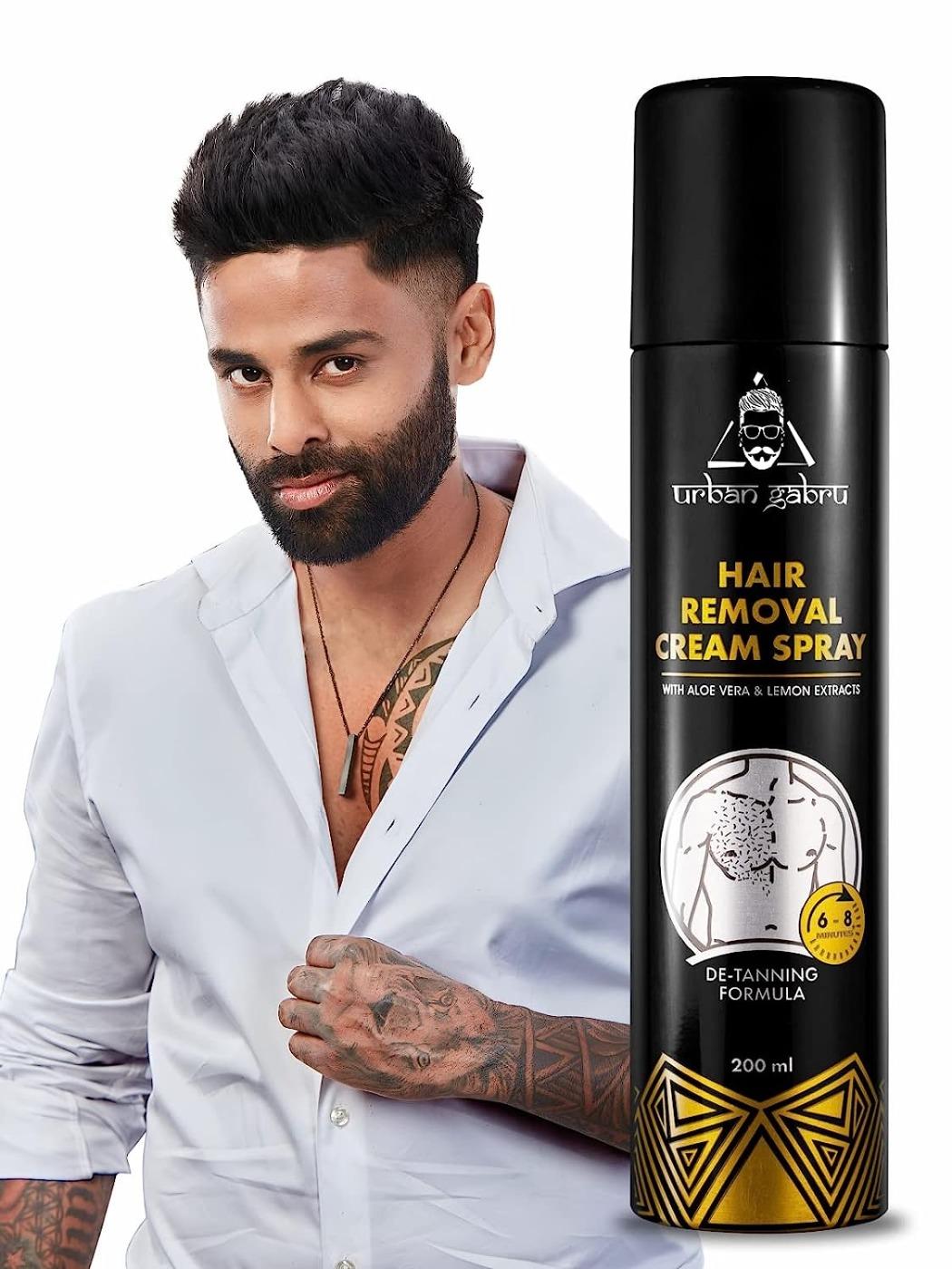 Urbangabru Men Hair Removal Cream Spray|painless Body Hair Removal Spray For Chest, Back, Legs & Under Arms (200 Ml)