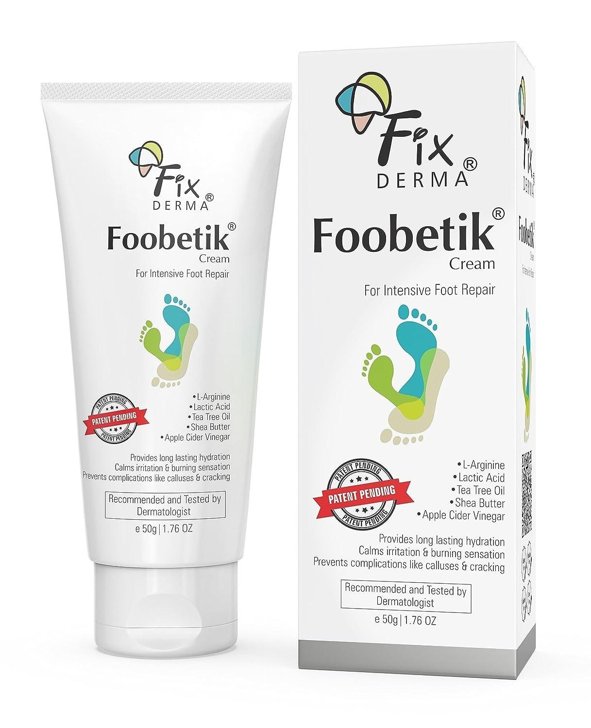 Fixderma Foobetik Cream, Foot Cream, Foot Care For Diabetic, For Dry & Cracked Feet, Moisturizes & Soothes Feet, Heel Repair, For Calloused, Or Chapped Skin, Paraben Free