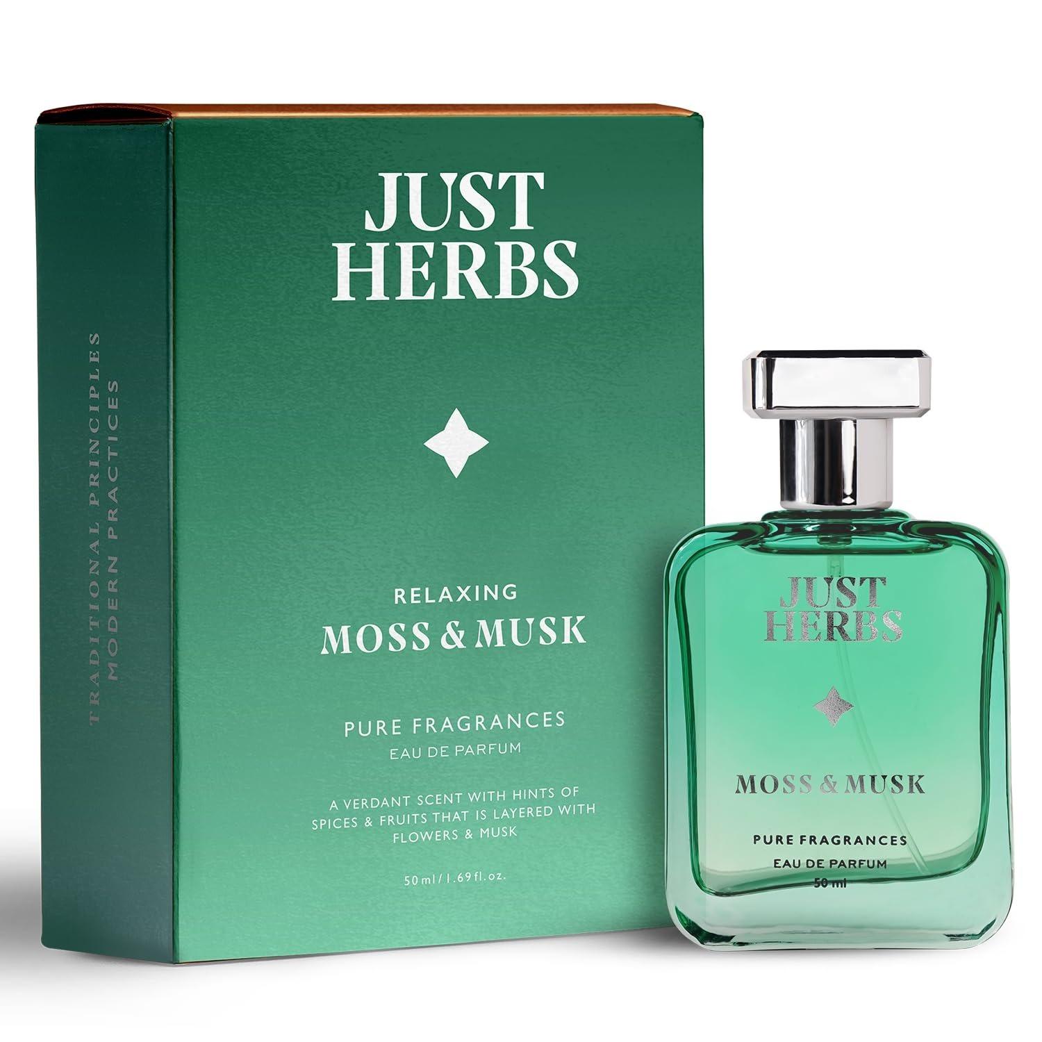 Just Herbs Relaxing Moss & Musk Edp Perfume For Men Long Lasting Fragrance - 50 Ml